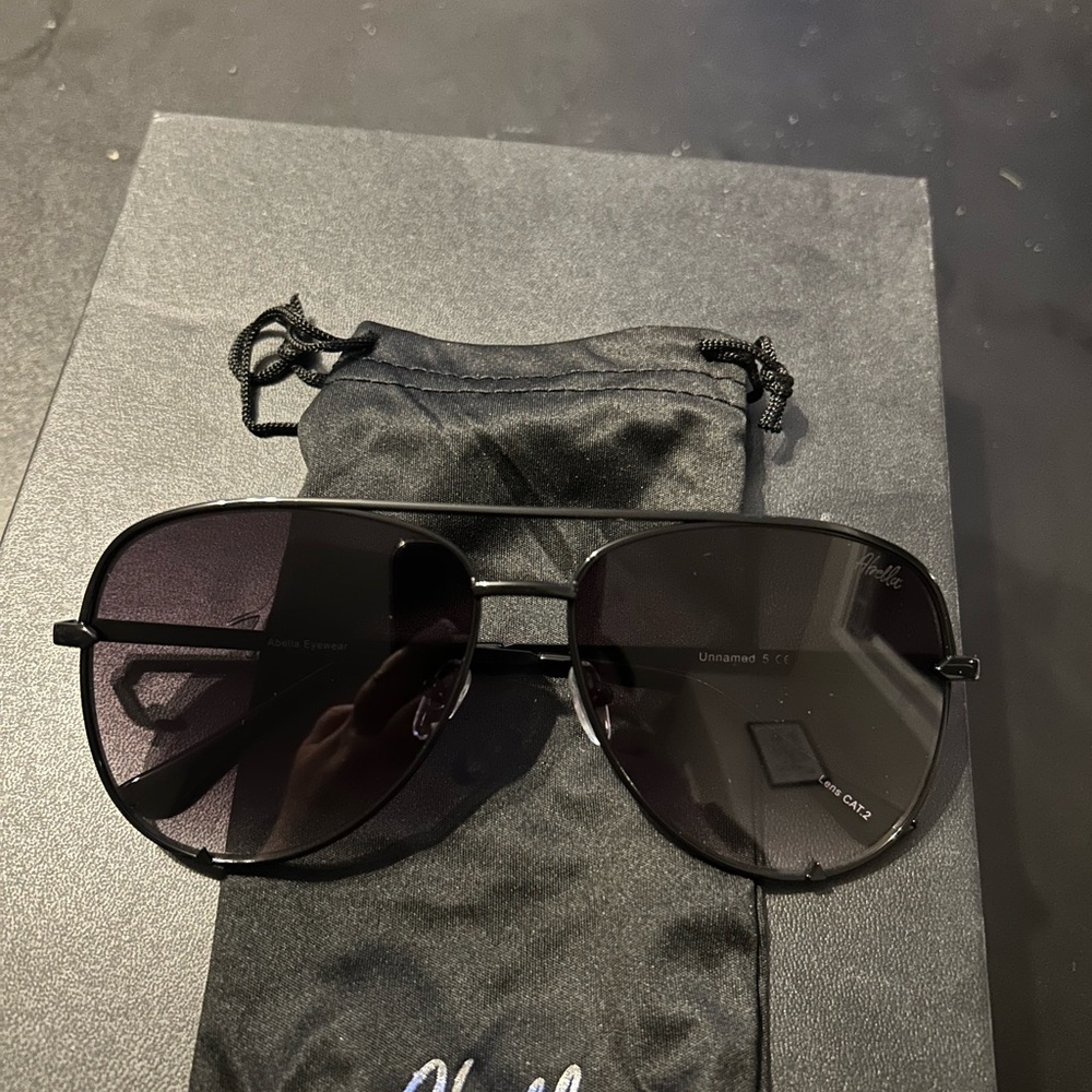 Abella Black Aviator Sunglasses